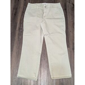 Lila‎ Ryan Womens Size 14 Khaki Green Utility Cropped Pants Trousers